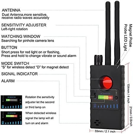 Taşınabilir GPS Dedektörü Anti Casus Kamera Dedektörü LED Kızılötesi Tarama RF Sinyal Algılama Kablosuz Bug Mikro Kam GSM GPS