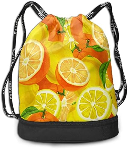 Limon Meyve İpli sırt Çantası Spor spor çantası Unisex Spor Sırt Çantası Çok Fonksiyonlu ışın Ağız Sırt Çantası