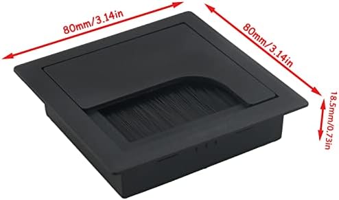 Kablo Grommet MTQY 80x80mm Siyah ABS Plastik Kare Tel Kablo Grommet Delik Kapak için Bilgisayar Masası Masa