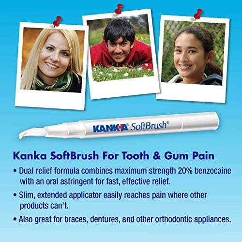 Kank-A SoftBrush Diş / Ağız Ağrısı Jeli, Maksimum Güç, 0,07 Ons (3'lü Paket)