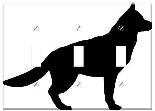 Anahtar Plakası Üçlü Geçiş-Alman Çoban Koyun-Köpek Alsas Köpek Köpek