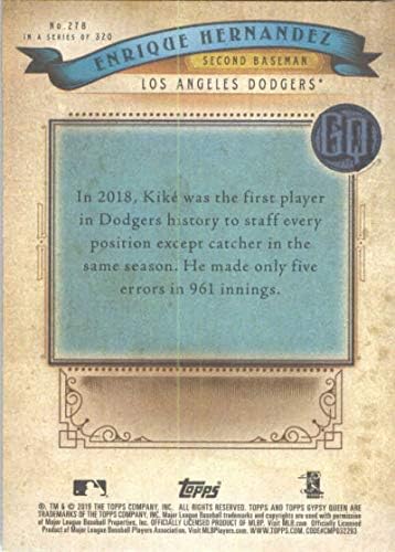 2019 Topps Çingene Kraliçe 278 Enrique Hernandez Los Angeles Dodgers MLB Beyzbol Ticaret Kartı