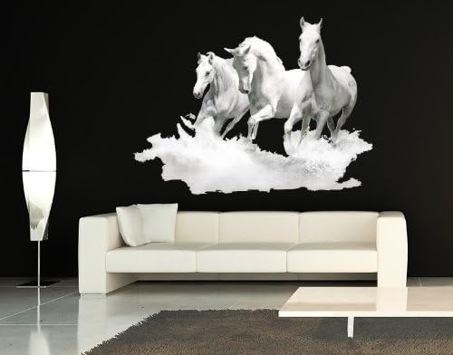 Stil & Uygula Beyaz Atlar Duvar Çıkartması Duvar Baskı Çıkartması, Sticker, Duvar Vinil Sanat Ev Dekorasyonu-DS 1018-0-47in