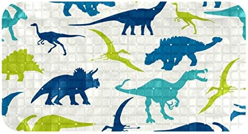 Küvet Duş Mat Kaymaz Dinozorlar Siluet Renkli Desen Küvet Paspaslar Vantuz ve Drenaj Delikleri ile Banyo Yumuşak Showermat