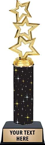 11 İnç Üç Yıldızlı Kupalar-Siyah Gece Yarısı Üç Yıldızlı Kupa Ödülleri Prime