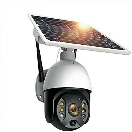 WUİO Güneş Güvenlik Kameraları Açık, IP Kamera Paneli Pil Kamera Wifi Kamera 1080P PTZ Kamera PIR İnsan Algılama Renkli Gece
