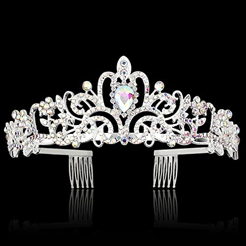 Chanaco Gelin takı seti Düğün Gümüş Tiara Kadınlar için Kraliçe Taç Tiaras ve Taçlar Kadınlar için Kristal Kafa Bandı Prenses