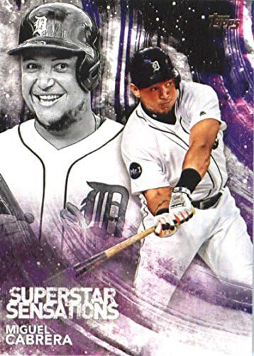 2018 Topps Superstar Sensations SSS-17 Miguel Cabrera Detroit Tigers Resmi MLB Beyzbol Ticaret Kartı Ham (NM veya Daha İyi)