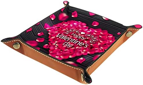 Tacameng Deri Vale Tepsi, Mutlu sevgililer Günü Aşk Retro Ahşap Çiçek, saklama Kutuları Küp Masaüstü Depolama Organizatör için