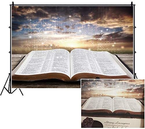 OERJU 10x8ft Kutsal incil zemin kilise zemin bilgelik ışık Bokeh günbatımı İsa Mesih İncil Video arka plan Paskalya zemin İncil