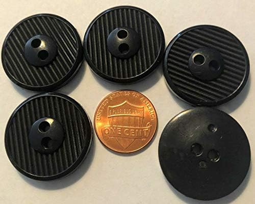 NP-5 Büyük Kalın Yivli Siyah Plastik Dikmek - Through Ceket Düğmeleri 1 25.5 mm 10110 - WHM-Düğmeler için Ev El Sanatları,