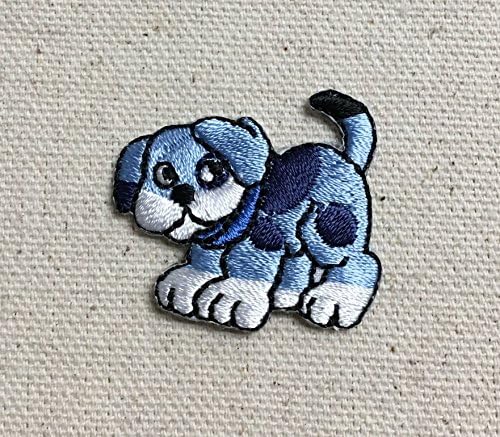 Küçük Yavru Köpek-Mavi Benekli / Evcil Hayvanlar-İşlemeli Demir on Patch