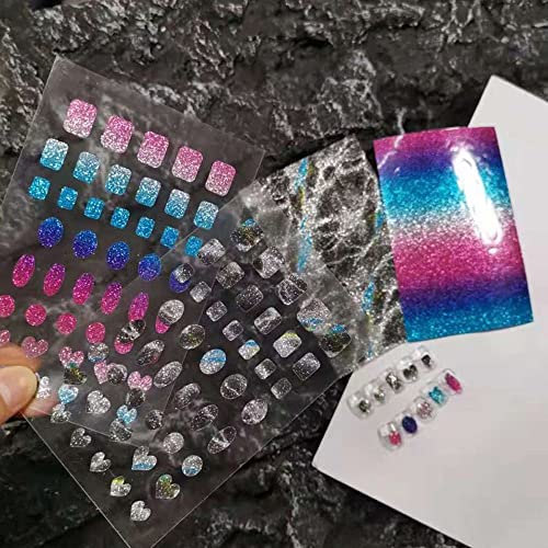 Manikür 3D Tırnak Çıkartmaları Degrade renk Holografik Lazer Çivi Filmi Selofan Kağıt Tırnak Buz Küpü Sticker Aurora tırnak
