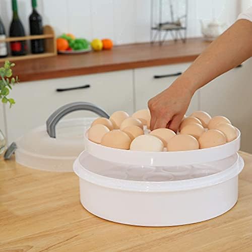 10 İnç Taşınabilir Pasta Taşıyıcı Kapak ve Tepsi ile 3-in-1 Yuvarlak Cupcake Konteyner Yumurta Tutucu Muffin Tart Çerez Kaleci