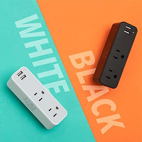 USB'li Güç Şeridi, 2 Soket ve 2 USB Şarj Portu, Seyahat Ev Ofisi için, İki Paket