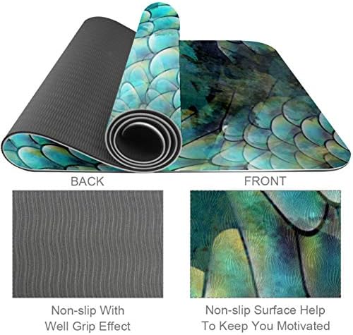 Unicey Mermaid Balık Terazi Desen Retro Yoga Mat Kalın Kaymaz Yoga Paspaslar için Kadın ve Kız egzersiz matı Yumuşak Pilates