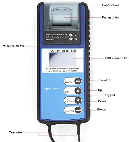 bizofft AGM Test Cihazı, 12V/24V Araç için Yazıcı ile Pil Test Cihazı BT900