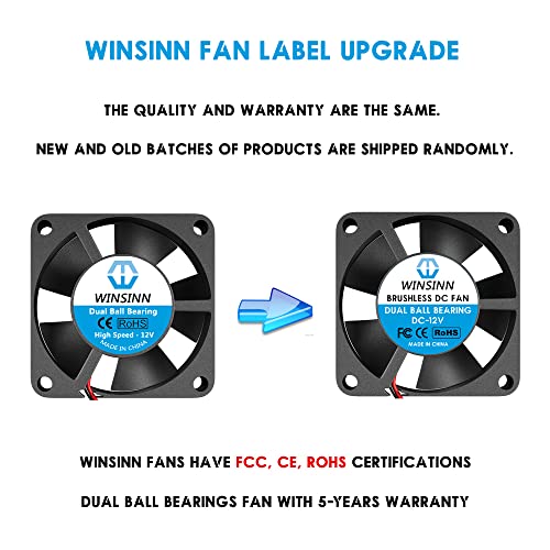 WINSINN 30mm Fan 12 V Çift Bilyalı Rulman Fırçasız 3010 30x10mm-Yüksek Hız (5 Adet paketi)