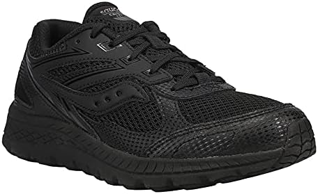 Saucony Kohezyon 14 Dantel Toe Koşu Ayakkabısı, Siyah / Siyah, 2.5 US Unisex Büyük Çocuk