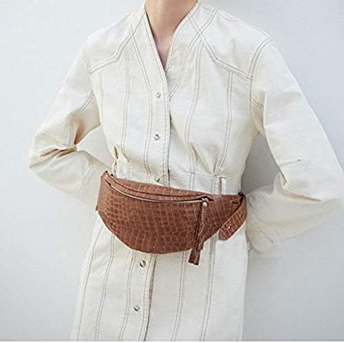 NCCDY Vintage Kadınlar Bel Çantaları Taş Desen Göğüs Çanta Moda Fanny Paketi PU Deri Crossbody Çanta