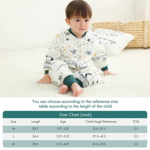 SoftSense Bebek Uyku Tulumu ile Ayaklar, bebek Uyku Çuval için Toddler Kalınlaşmak ile Ayrılabilir Kollu 2.5 TOG (3.5 T-4.5