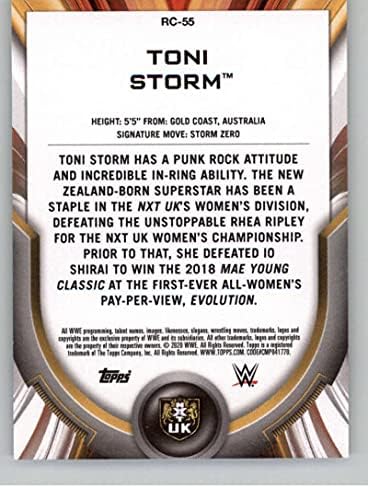 2020 Topps WWE Kadınlar Bölümü Kadrosu RC-55 Toni Fırtına NXT İNGİLTERE Resmi Dünya Güreş Eğlence Ticaret Kartı Ham (NM veya