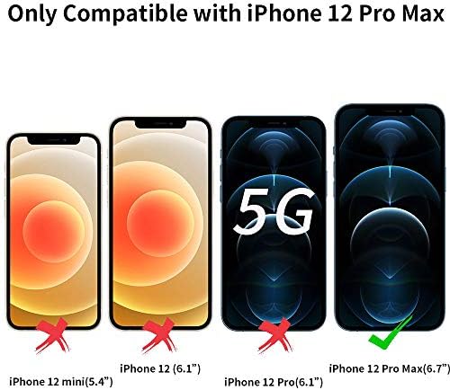 iPhone 12 Pro Max Kılıf ile uyumlu 6.7 İnç, 360 Derece Dönen Halka Tutucu ile Mat Saydam Çizilmez Kılıf (Destek Manyetik Araç