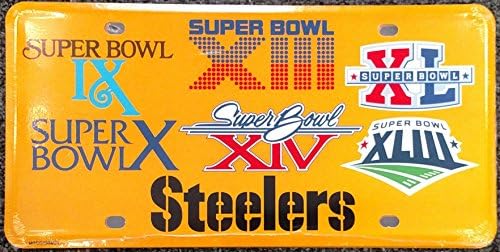 Steelers 6X Super Bowl Şampiyonlar Alüminyum Plaka Etiketi Futbol