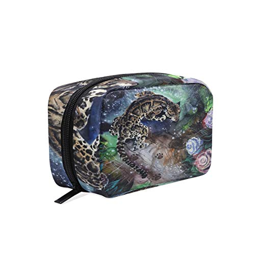Unicey Çiçek Leopar Makyaj Çantaları Taşınabilir Tote Kozmetik Çantası seyahat kozmetik düzenleyici makyaj çantası makyaj Kılıfları