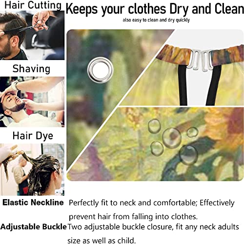visesunny Berber Pelerin Ayçiçeği Retro Baskı Polyester Saç Kesme Salon Cape Önlük Anti-Statik Saç Kesimi Su-Dayanıklı Tıraş