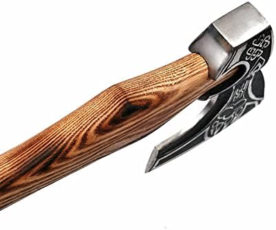 SK-Bıçaklar Karbon Çelik Bıçak Özel El Yapımı-16.00 İnç Şam Çelik Kül Ahşap Kolu Balta