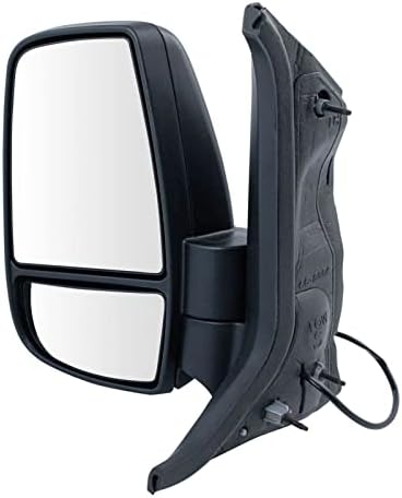 Ayna Gücü w / Alt Dışbükey Cam Dokulu Siyah LH Ford Transit Düşük Çatı ile Uyumlu