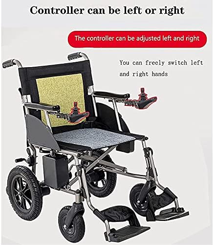HUALUDA Akıllı Elektrikli Tekerlekli Sandalye, Portatif Katlanabilir Hafif Güç Tekerlekli Sandalyeler, Ön ve Arka Çift Kontrol
