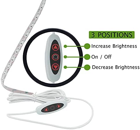 Madam Sew Sew Parlak Dikiş Makinesi LED Aydınlatma Şeridi Kısılabilir Kendinden Yapışkanlı USB Dikiş Makinesi ışığı, Detaylara