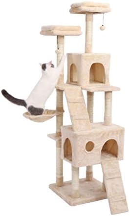 ZYXRGS 180 CM Yurtiçi Sevkiyat Rahat Tünemiş Ile Büyük Kediler ıçin Çok Seviyeli Ağacı Istikrarlı Kedi Tırmanma Çerçeve Scratch