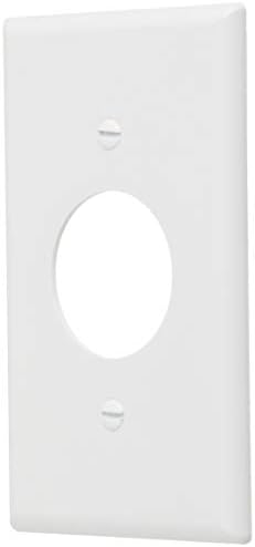 Leviton 88004 1-Gang Tekli 1.406-İnç Delikli Cihaz Yuvası Duvar Plakası, Standart Ölçü, Termoset, Cihaz Montajı, Beyaz