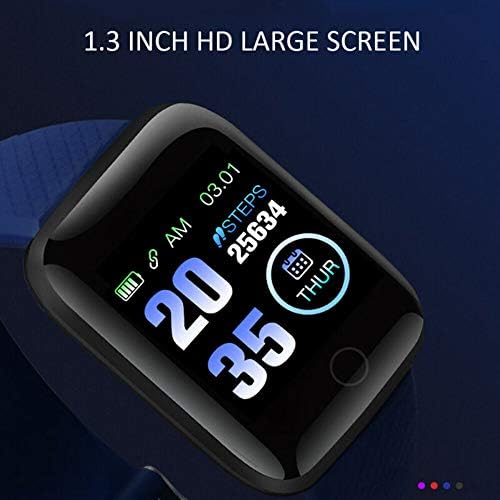 erkekler için hhscute Akıllı Saatler, iOS Telefonlar için Akıllı Bileklik Attemper Fitness Daimi Takvim Yükseklik Ölçer (Mavi)