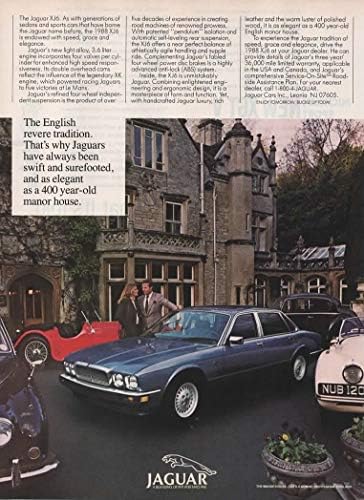 3 Orijinal Dergi Baskı reklamından oluşan set: 1988-1989 Jaguar XJ6, Stow-on-the Wold, Gloucestershire İngiltere'den İngiltere