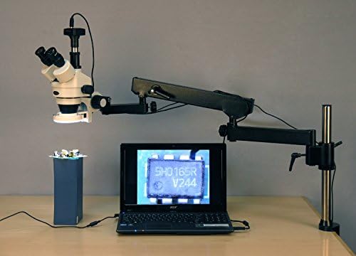 3.5 X-225X Simul-Odak 144-LED Eklemli Zoom Stereo Mikroskop + 5MP Kamera