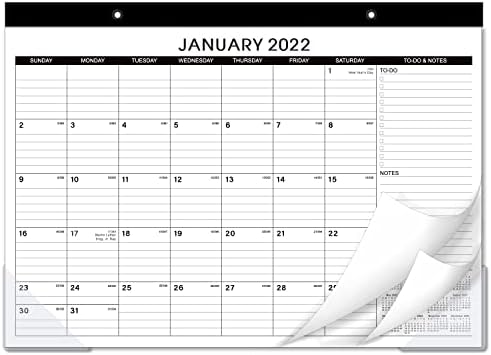 2022 Masa Takvimi - 18 Ay Büyük Masa / Duvar Takvimi 2022-2023, 17 x 12, Ocak. 2022-Haziran. 2023, Büyük Regle Blokları, Yırtma