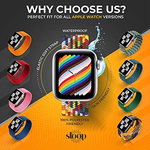 Sloop Örgülü Solo Döngü kayışı, kadınlar ve erkekler için spor Bandı, Apple Watch ile Uyumlu - iWatch Serisi 6/5/4/3/2/1 /