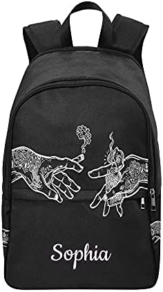 Kişiselleştirilmiş siyah ve beyaz sırt çantası rahat seyahat sırt çantası erkekler kadınlar için Hediye