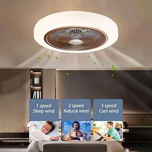 ATEEZ Işıklı Tavan Vantilatörleri, Uzaktan Kumandalı Fan Tavan Lambası Lambalı Tavan Vantilatörleri Sessiz 3 Hızlı Fan Işığı