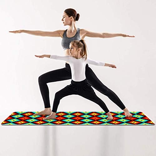 MUOOUM Yoga Mat egzersiz matı, Geometrik, TPE Çevre Dostu Kaymaz Kalınlığı 6mm Jimnastik Mat Pilates Mat 72 inç