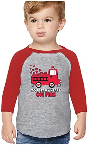 Toddler Boys Sevgililer Günü Gömlek Hediyeler Çocuklar için Kıyafet Kırmızı Raglan Giyim