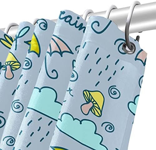 Yağmur Gün Şemsiye Desen Duş Perde Setleri ile Kilim, Su geçirmez Kumaş Polyester Banyo Duş Perde Liner ile Hooks, 70. 8x70.