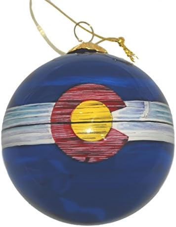 El Boyalı Cam Noel Süsleme-Sıkıntılı Colorado Eyalet Bayrağı