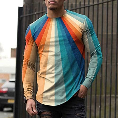 ZDFER erkek Rahat Uzun Kollu Ekip Boyun T-Shirt, Tee Gömlek Erkekler ıçin Bahar Sokak Baskılı Egzersiz Atletizm Temel Tops