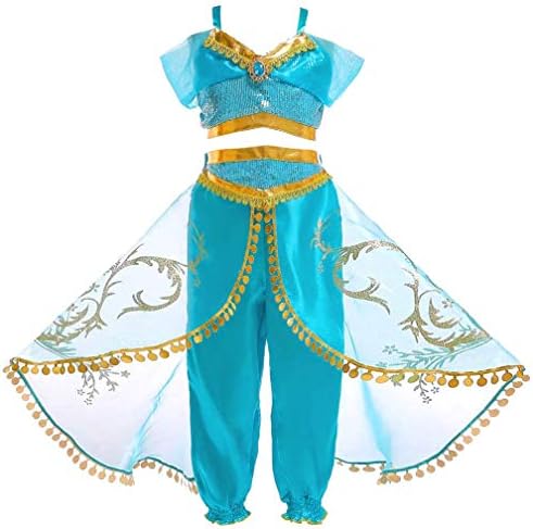 Tacobear Yasemin Kostüm Kızlar için Arap Payetli Prenses Giyinmek Prenses Cosplay Kostümleri Çocuklar için