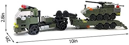 dOvOb Askeri Tank Araba, ağır Nakliye Kamyonu Oyuncak Zırhlı Araçlar Yapı Taşları (400 ADET), Model Oyuncaklar Çocuk için Hediyeler